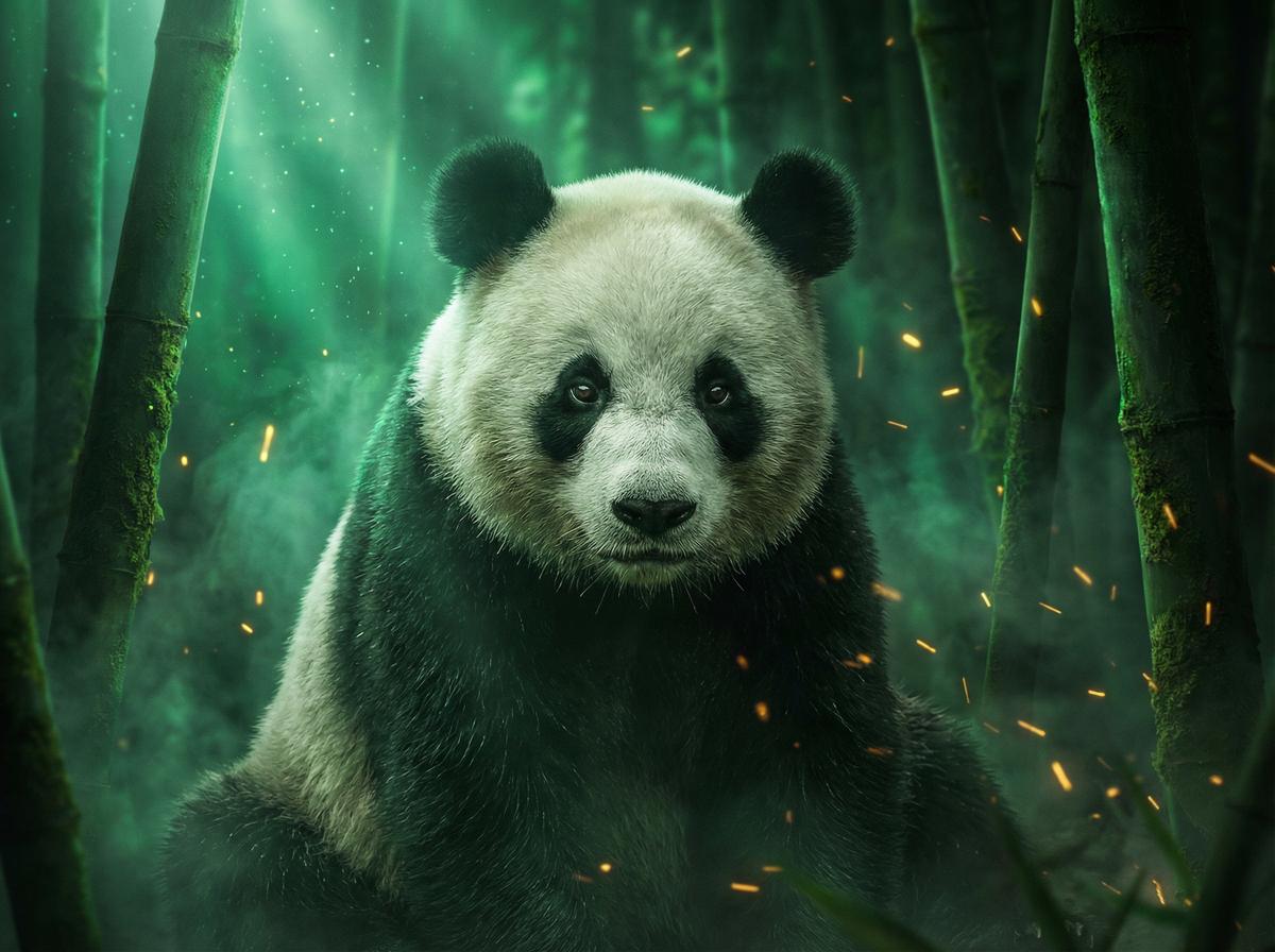 妻社-熊猫幼崽竹林嬉戏视频